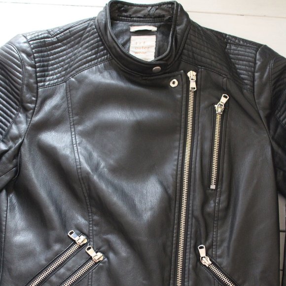 ZARA TRF Leather Motorcycle Jacket - Picture 2 of 9